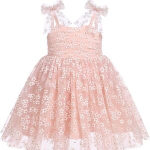 Pink Daisy Floral Tulle Dress